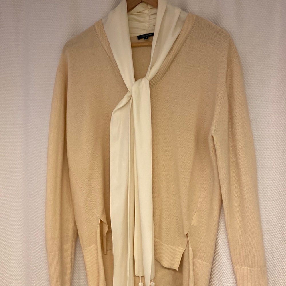 Pink Tartan Sweater with Scarf Detail